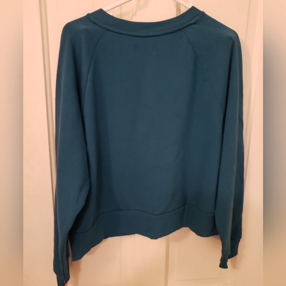 Colsie Teal Slightly Cropped Sweatshirt - Picture 3 of 6